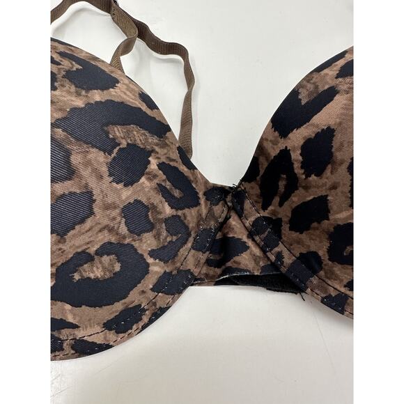 Nine West Womens Bra Brown Animal Print Padded Size 34C - Picture 3 of 11